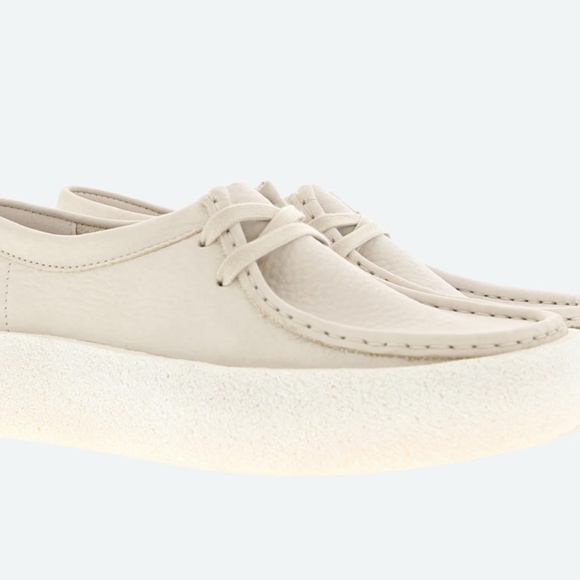 RARE - NWT Clarks Wallabee Cup White Nubuck WOMEN'S US 9 - SOLD OUT Chunky Crepe - Picture 3 of 16